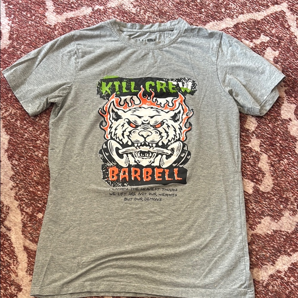 Kill Crew Gray Graphic T-Shirt for Men